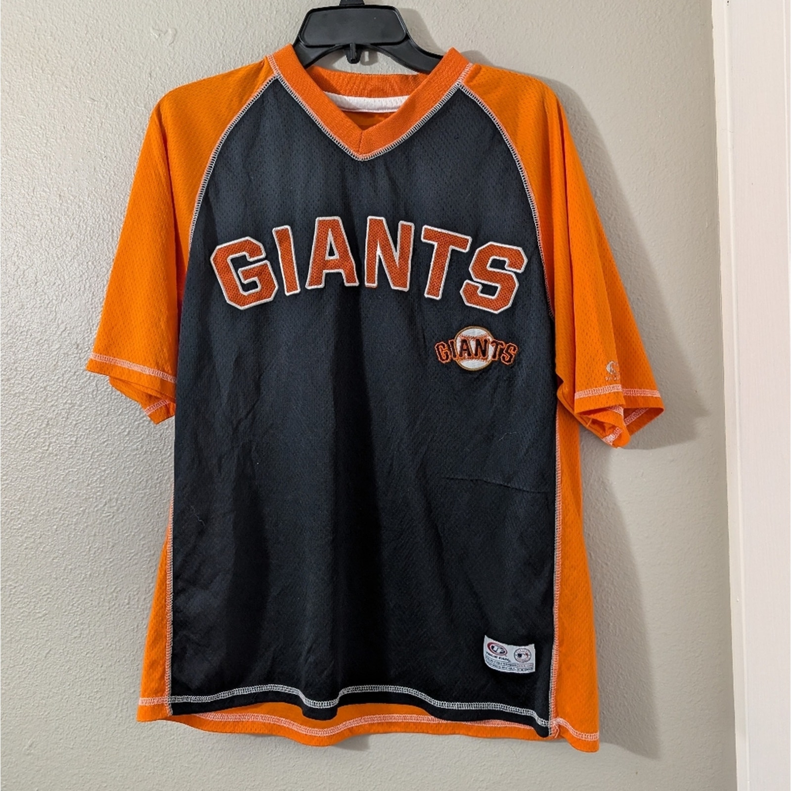 Giants Genuine Merchandise True Fan Pull Over Black And Orange Jersey